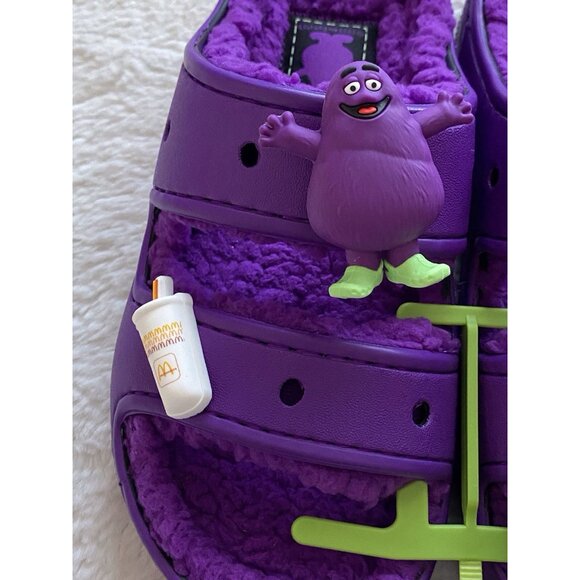 Crocs McDonalds Grimace Cozzzy Sandal Purple Men’s Sz 4 Women’s 6 FurLined Fuzzy - Picture 5 of 12
